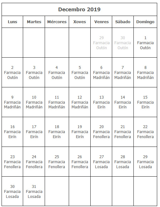 farmacia decembro gl